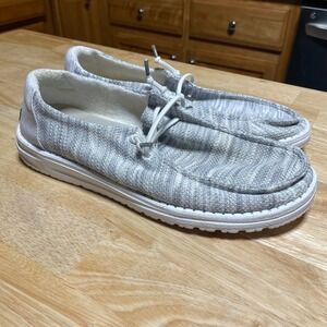 Hey Dude Wendy Sox Glacier Gray Women's Casual Slip On Loafer Shoes EU 40 US 9